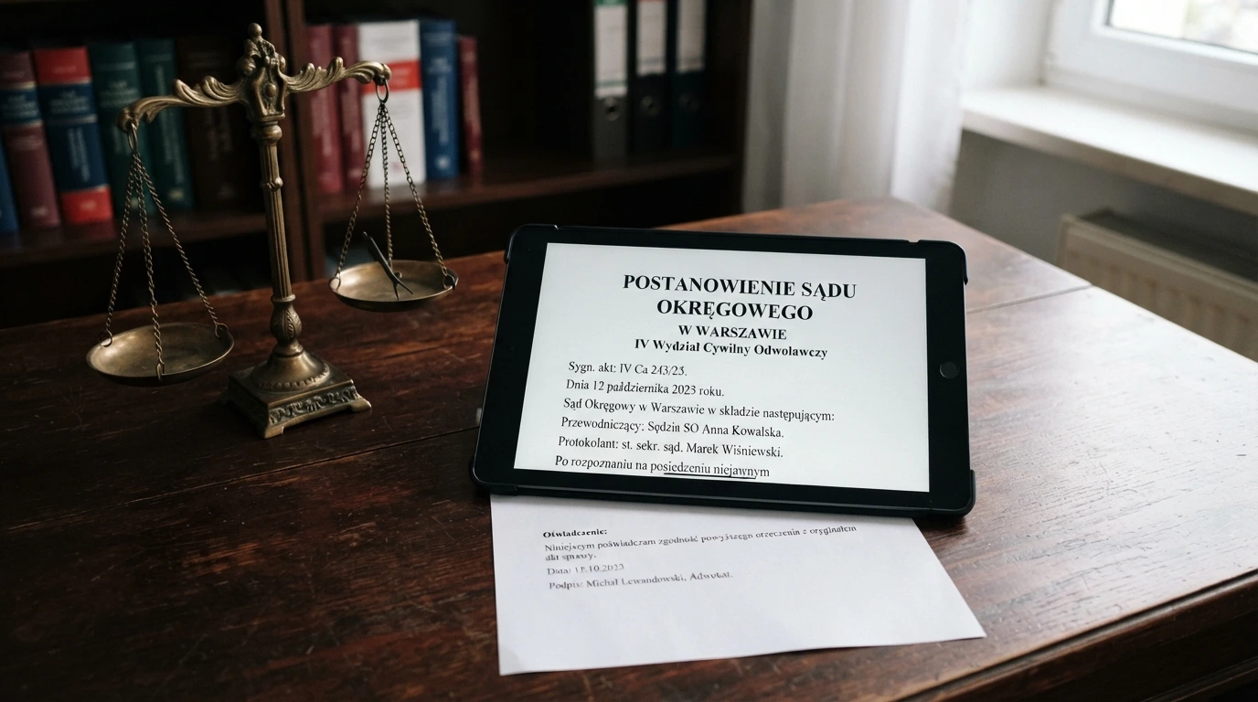 Paragraf ustawy o grach hazardowych na ekranie tabletu, obok logo Ministerstwa Finansów i symbol wagi sprawiedliwości