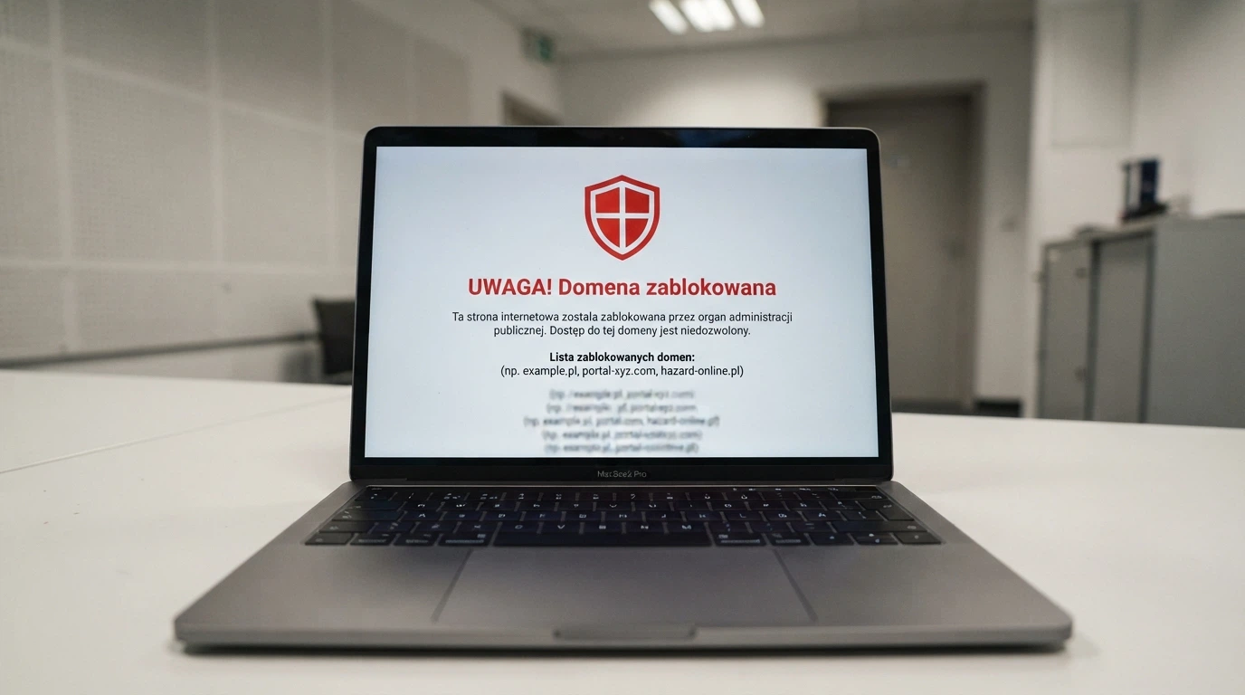 strona rejestru domen hazardowych Ministerstwa Finansów z listą zablokowanych witryn