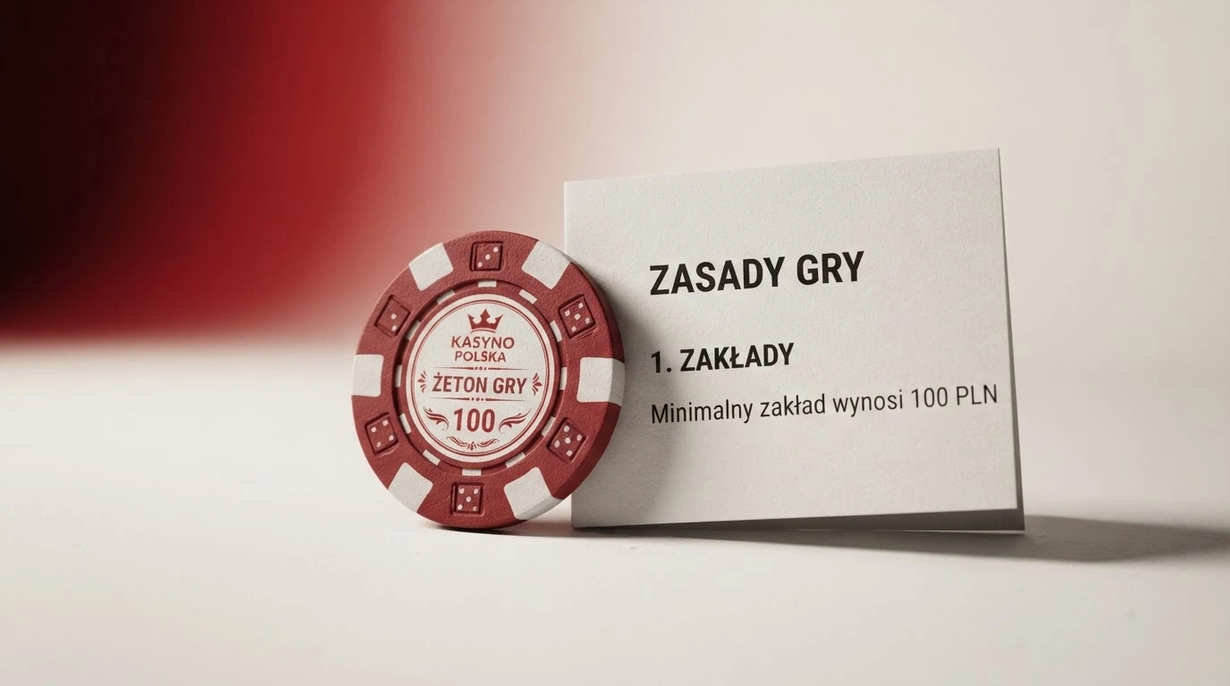 Logo Total Casino na tle polskiej flagi i dokumentu ustawy o grach hazardowych
